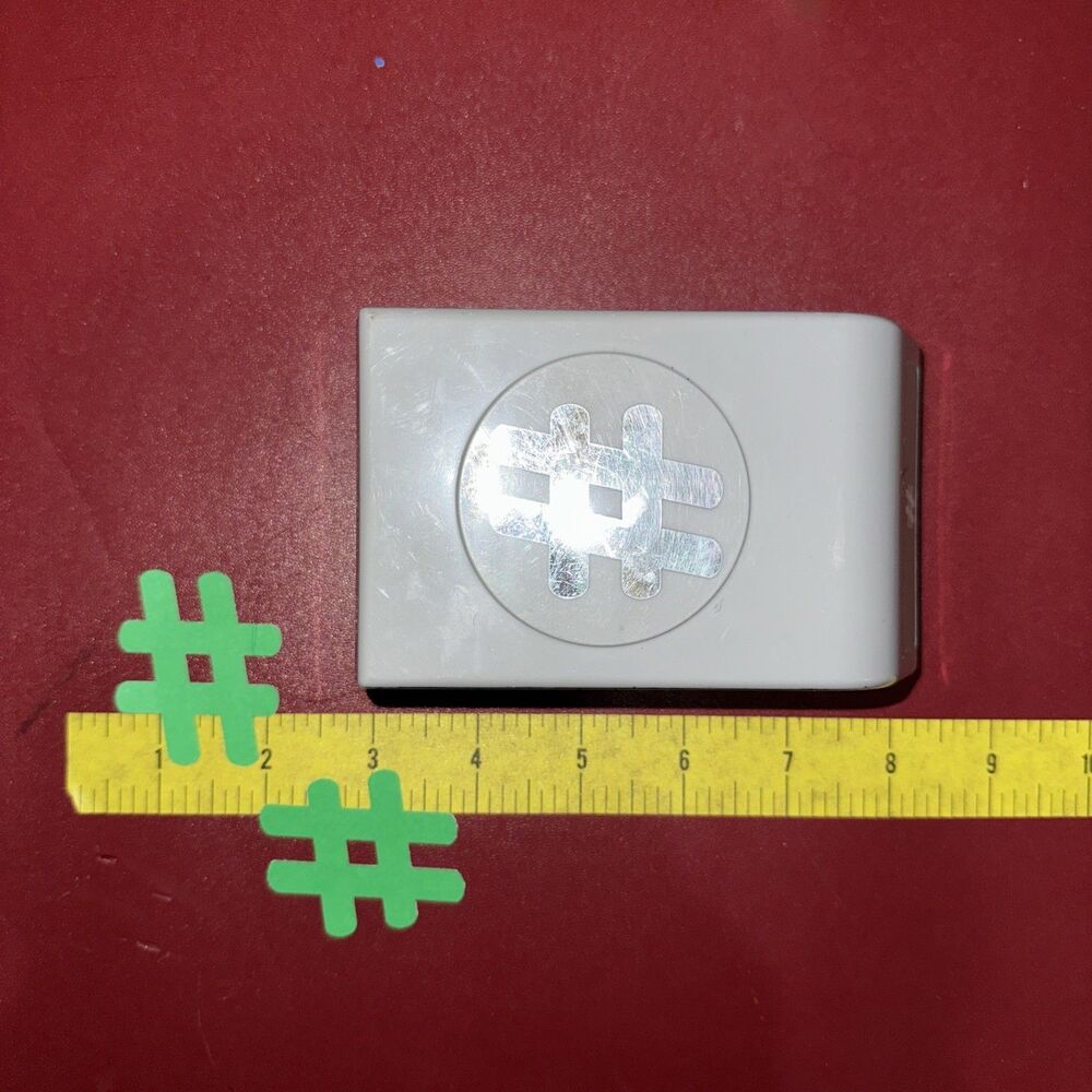 EK Success heavyweight paper punch Number Sign makes 2”tall 1.5 Wide Diecut EUC